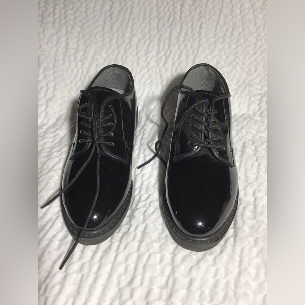 ROTHCO SHOES BLACK HI-GLOSS LIGHTWEIGHT OXFORD Sz 7R OIL RESISTANT NON MARKINK